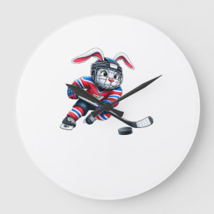 Grande Horloge Ronde T-shirt pour garçons et hommes avec lapin mignon p