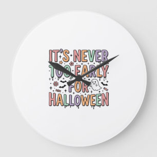 Grande Horloge Ronde T-shirt typographique Halloween vintage mignon tro