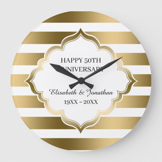 Grande Horloge Ronde Tailles D'Or Et Cadre (Recto)