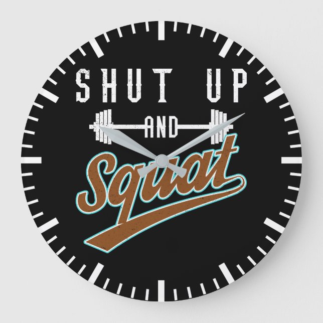 Grande Horloge Ronde Tais-Tête Et Squat - Jour De La Jambe Entraînement (Recto)