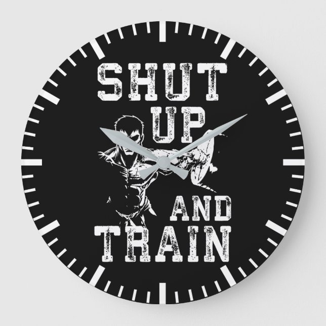 Grande Horloge Ronde Tais-Tête Et Train - Anime Bodybuilding Gym entraî (Recto)