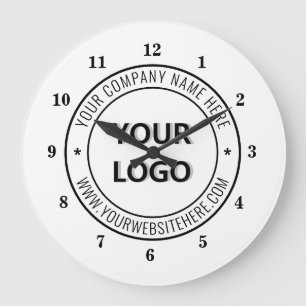Grande Horloge Ronde Tampon de société de logo d'entreprise personnalis