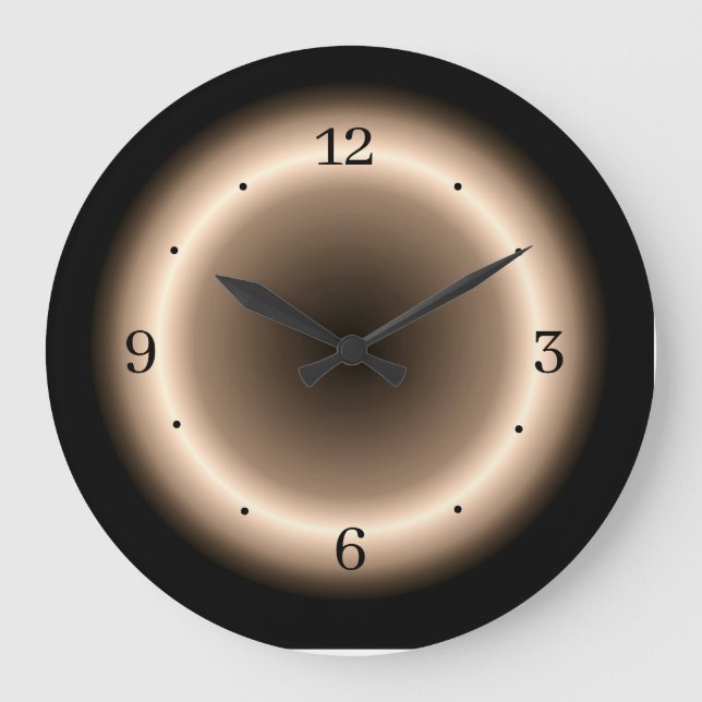 Grande Horloge Ronde Tan avec effet Halo brillant dans la crème (Recto)