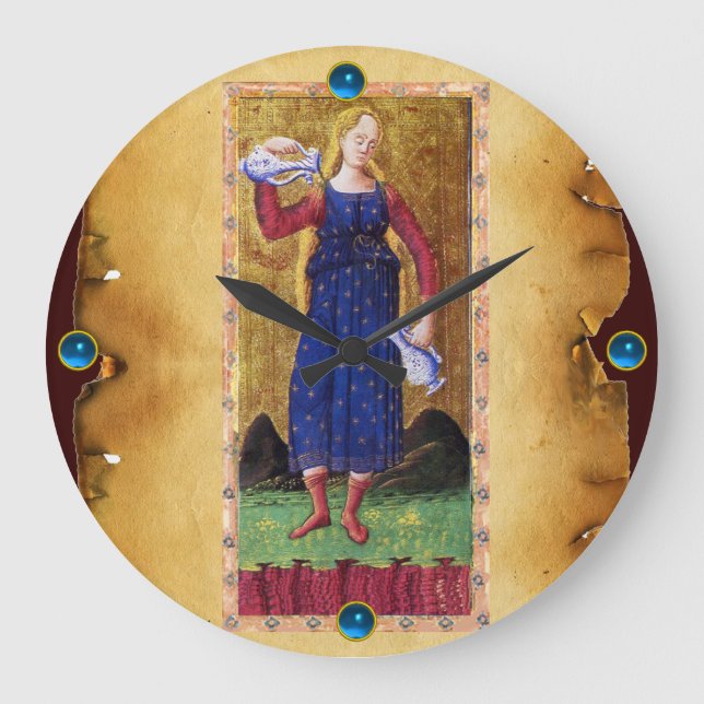 GRANDE HORLOGE RONDE TAROTS DE RENAISSANCE ANTIQUE 14 / TEMPÉRANCE (Recto)