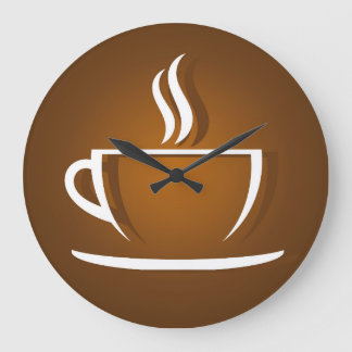Grande Horloge Ronde Tasse de café marron