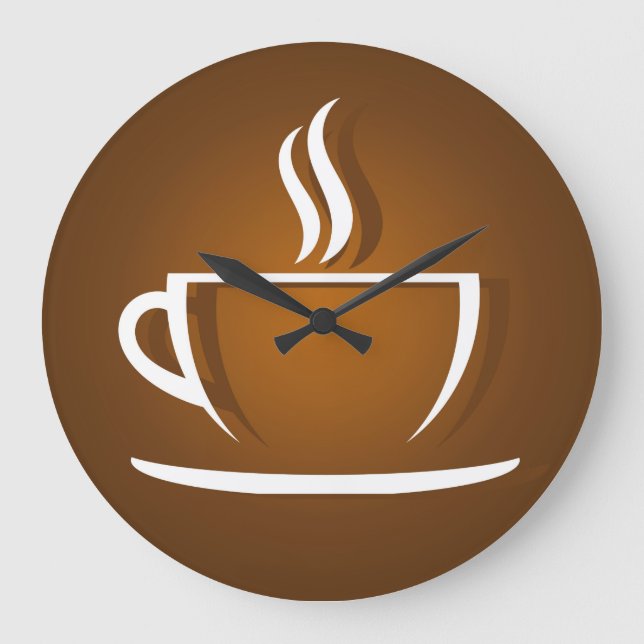 Grande Horloge Ronde Tasse de café marron (Recto)