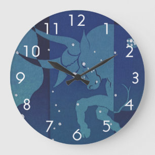 Grande Horloge Ronde Taurus Bull Constellation Astrologie Zodiaque Vint