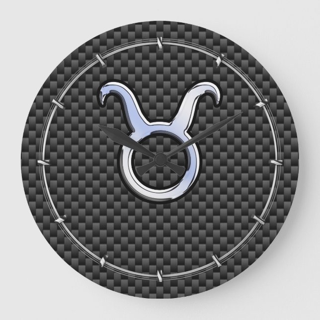 Grande Horloge Ronde Taurus Zodiac Sign on Black Carbon Fibre Print (Recto)
