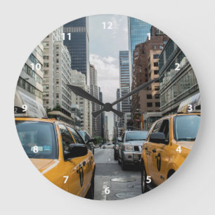 Grande Horloge Ronde Taxis jaunes de New York