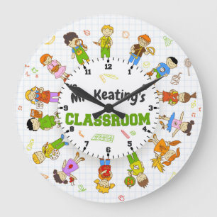 Grande Horloge Ronde Teacher Classroom Grade