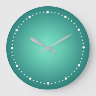 Grande Horloge Ronde Teal Bleu Vert Clair aux Teintes Foncées