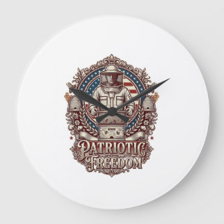 Grande Horloge Ronde Tee-shirt graphique vectoriel Apiculteur Patriotiq