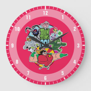 Grande Horloge Ronde Teen Titans Go!   Team Group Graphic