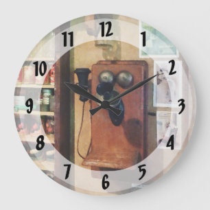 Grande Horloge Ronde Téléphone à l'ancienne