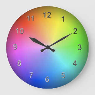 Grande Horloge Ronde Temps Arc-en-ciel.