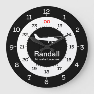 Grande Horloge Ronde TEMPS d'AVIATION - FORMAT de 12-HEURE