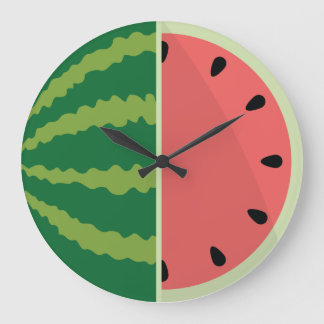 Grande Horloge Ronde Temps de pastèque !