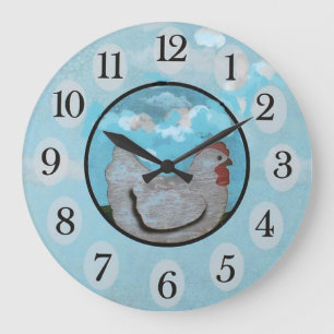Grande Horloge Ronde Temps/horloge murale de poulet
