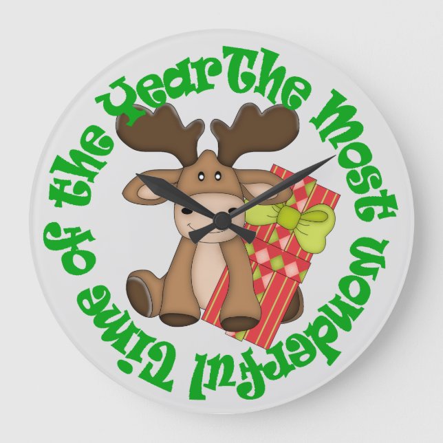 Grande Horloge Ronde Temps merveilleux Moose Holiday (Recto)