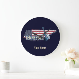 Grande Horloge Ronde Tennessee États-Unis Retro State Vintage USA