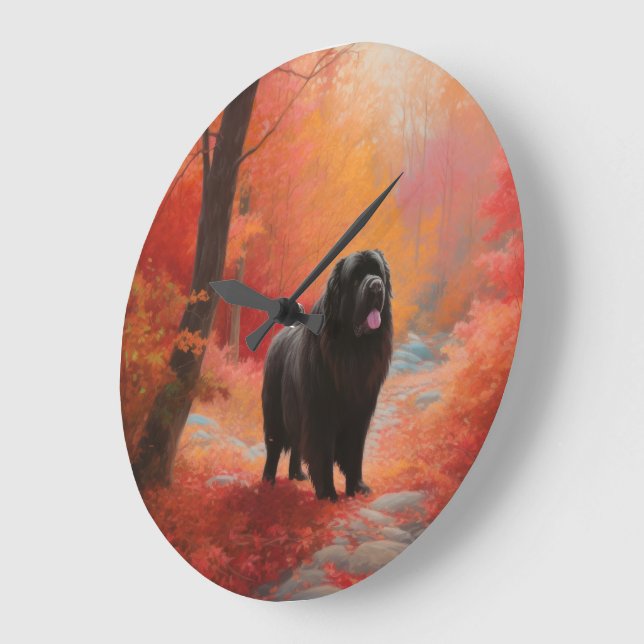 Grande Horloge Ronde Terre-Neuve en automne Leaves Fall Inspire (Angle)