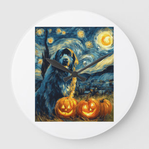 Grande Horloge Ronde Terre-Neuve Terre-Neuvien Chien Mignon Halloween J