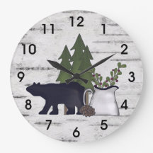 Terre rustique Ours et arbres sur bouleau