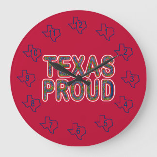 Grande Horloge Ronde Texas Fier Bluebonnet