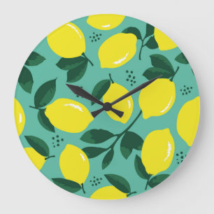 Grande Horloge Ronde Texture créative de peinture rose-bleu, abstraite.
