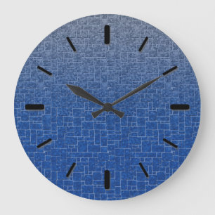 Grande Horloge Ronde texture de pierre Abstraite décor de briques navig