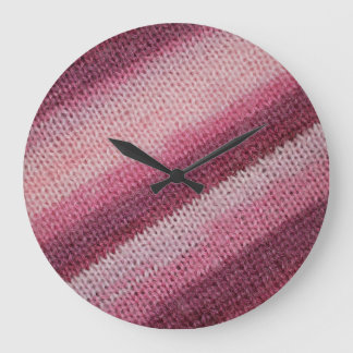 Grande Horloge Ronde Texture de tissu en nappe, abstrait violet-rose.