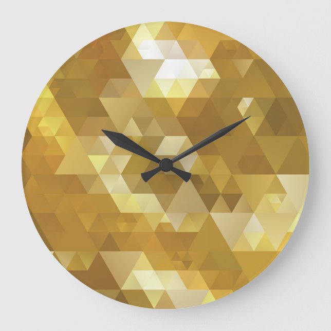 Grande Horloge Ronde Texture du triangle or Abstrait (Recto)