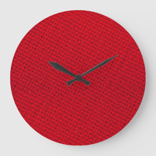 Grande Horloge Ronde Texture dynamique de tissu rouge
