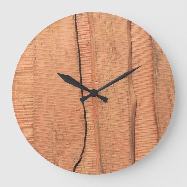 Grande Horloge Ronde Texture en bois (Recto)