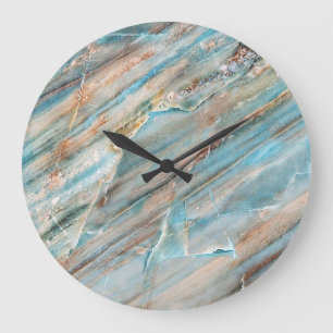 Grande Horloge Ronde Texture en marbre : conception d'impression haute 