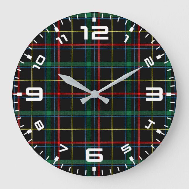 Grande Horloge Ronde Texture plaquée avec Arrière - plan noir-25774 (Recto)