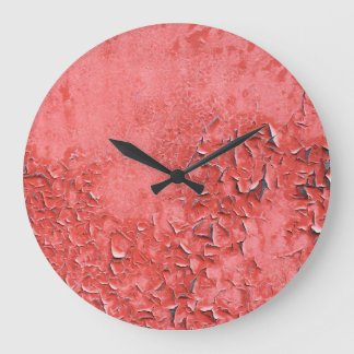 Grande Horloge Ronde Texture vintage du mur de fer rouillé