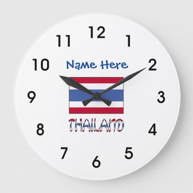 Grande Horloge Ronde Thai Flag with Your Name Large Clock (Recto)