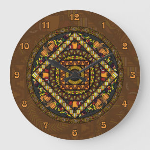 Grande Horloge Ronde Thanksgiving Icons Clock