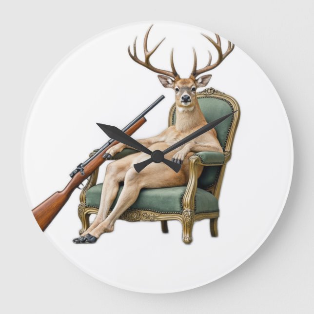 Grande Horloge Ronde the deer hunter clock (Recto)