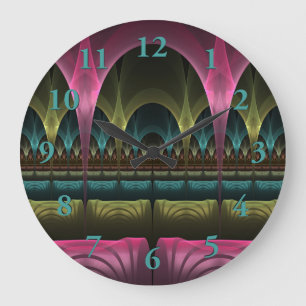 Grande Horloge Ronde Théâtre d'Imaginaire, Art Fractal Abstrait coloré