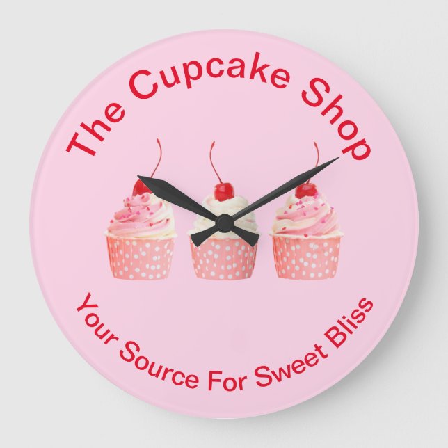 Grande Horloge Ronde Théèmes de Business Cupcakes (Recto)