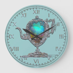 Grande Horloge Ronde Théière victorienne