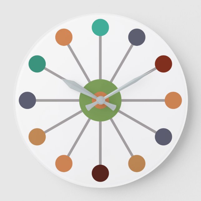 Grande Horloge Ronde Thème atomique du milieu du siècle (Recto)