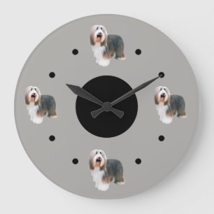 Grande Horloge Ronde Thème Collie barrée