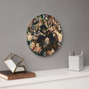Grande Horloge Ronde Thème de fête élégante Hollywood vintage avec ball