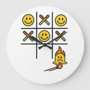 Grande Horloge Ronde Tic Tac Toe
