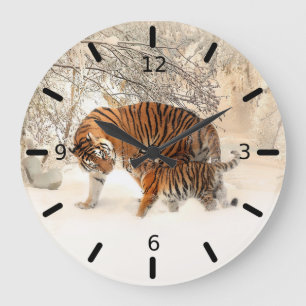 Grande Horloge Ronde Tigre et Cub