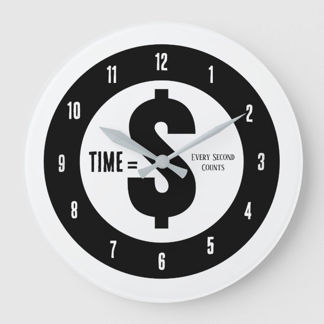 Grande Horloge Ronde Time = $ Every Second Counts Black and White (Recto)