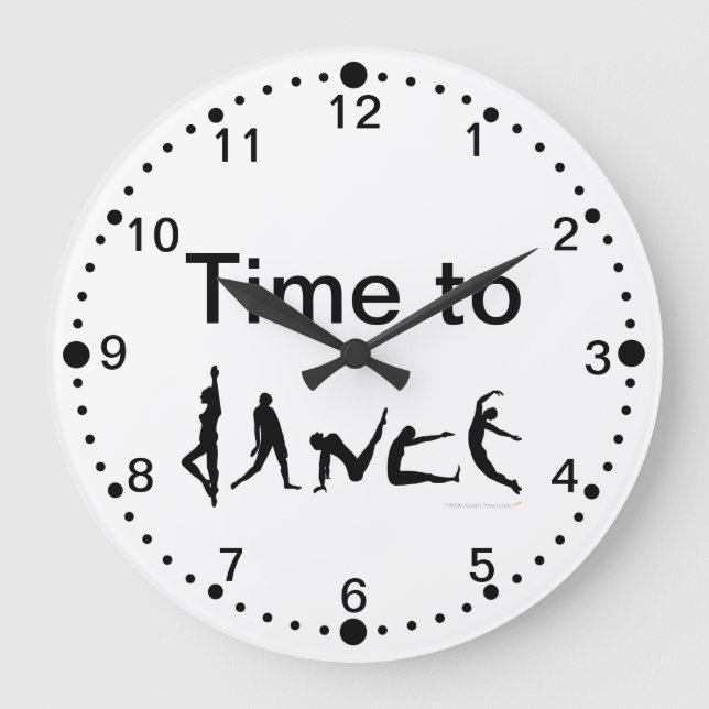 Grande Horloge Ronde Time to Dance Dancers Silhouettes Wall Clock (Recto)